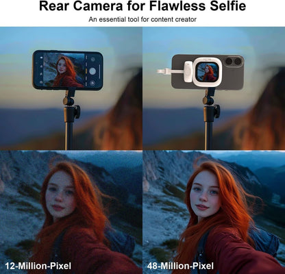 SelfieSight : Mini Vlogging Selfie Display for iPhone – Wired Rear Camera Monitor with Bluetooth Remote